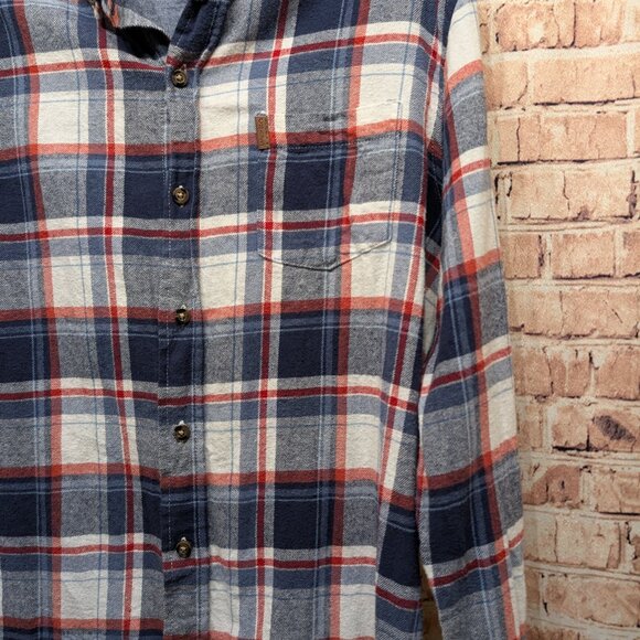 Chaps Flannel Button Down Brushed Flannel Shirt Size Medium - Picture 3 of 14